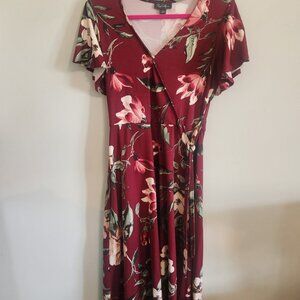 Floral Burgundy Dress